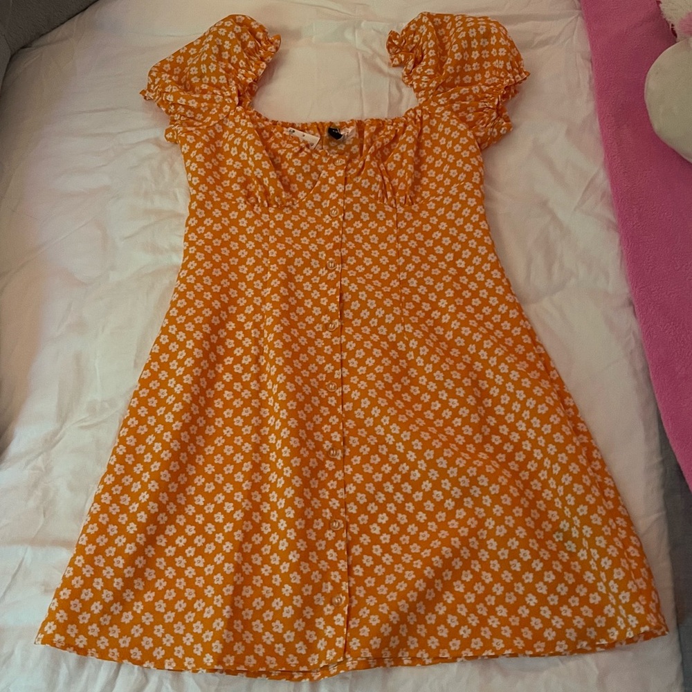 Orange floral H&M dress NWT